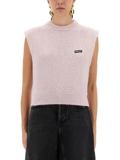 ROTATE BIRGER CHRISTENSEN ROTATE BIRGERCHRISTENSEN SHORT VEST SHIRT WITH LOGO