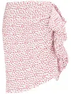 Rotate Birger Christensen Heart-print Frilled Mini Skirt In Happy Hearts + Bright