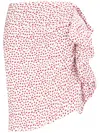 Rotate Birger Christensen Heart-print Frilled Mini Skirt In Happy Hearts + Bright