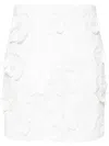 Rotate Birger Christensen Mini White Skirt With Flowers And Sequins In White