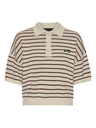 Rotate Birger Christensen Rotate Birgerchristensen Slinky Knit Polo Striped In Multi