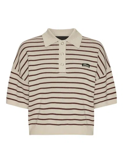 Rotate Birger Christensen Rotate Birgerchristensen Slinky Knit Polo Striped In Multi