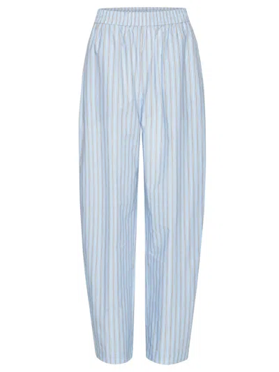 Rotate Birger Christensen Rotate Birgerchristensen Striped-pattern Tapered Trousers In Blue