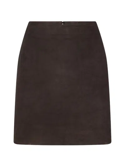Rotate Birger Christensen Rotate Birgerchristensen Suede Mini Skirt In Brown