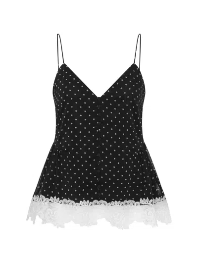 Rotate Birger Christensen Rotate Birgerchristensen Tank Top With Laces In Black