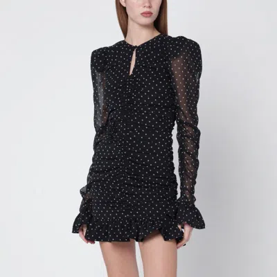 Rotate Birger Christensen Rotate Birgerchristensen Tarana Short Polkadot Dress In Black