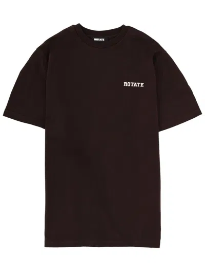 Rotate Birger Christensen Rotate Birgerchristensen Tshirt With Logo In Brown