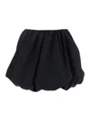 Rotate Birger Christensen Black Balloon Miniskirt With Logo Plaque On The Zip Puller In Black