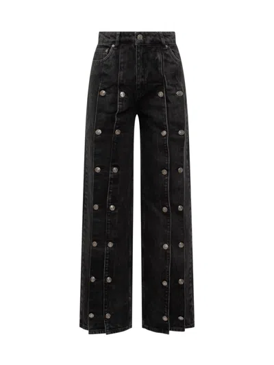 Rotate Birger Christensen Rotate Black Jeans With Decorative Buttons