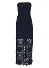 Rotate Birger Christensen Rotate Black Lace Dress With Intricate Floral Pattern In Black