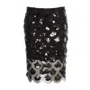 Rotate Birger Christensen Sequined Scalloped Midi Skirt In Black