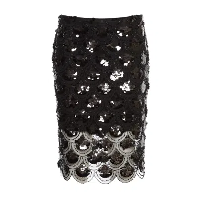 ROTATE BIRGER CHRISTENSEN ROTATE BLACK MIDI PENCIL SKIRT