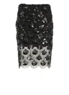 Rotate Birger Christensen Sequined Scalloped Midi Skirt In Black