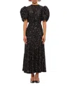 Rotate Birger Christensen Patterned Maxi Dress In Black