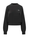 Rotate Birger Christensen Rotate Black Sweatshirt With Embroidered Logo In Black