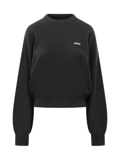 Rotate Birger Christensen Rotate Black Sweatshirt With Embroidered Logo
