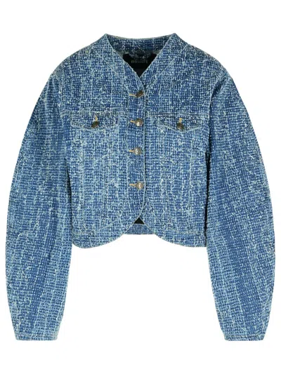 ROTATE BIRGER CHRISTENSEN ROTATE BLUE COTTON SHORT JACKET