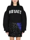 ROTATE BIRGER CHRISTENSEN ROTATE BOLD LOGO EMBROIDERED CROPPED SWEATER