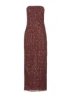Rotate Birger Christensen Rotate Bordeaux Evening Dress With All-over Paillettes In Burgundy