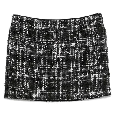 Rotate Birger Christensen Rotate Boucle Sequin Embellished Mini Skirt In Black
