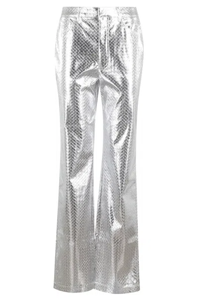 Rotate Birger Christensen Rotate Braided Straight Trousers In Silver