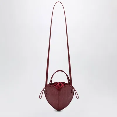 Rotate Birger Christensen Rotate Burgundy Heart Bag Croco In Leather
