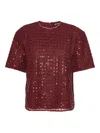 Rotate Birger Christensen Rotate Burgundy Sequin-embellished Top With Zipper Detail In Burgundy
