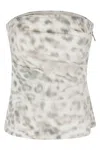 Rotate Birger Christensen Cotton Top With Denim Animal Print