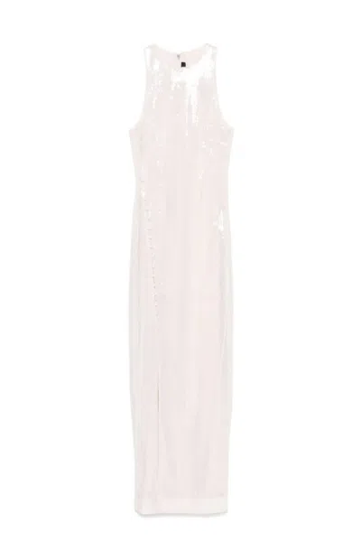 ROTATE BIRGER CHRISTENSEN ROTATE BUTTONED SEQUINS DRESS WITH SIDE SLIT