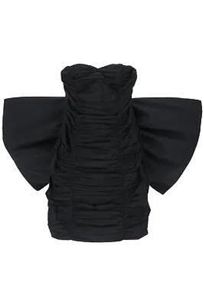 Pre-owned Rotate Birger Christensen Rotate By Birger Christensen 'catalina' Mini Dress With Maxi Bow In Black