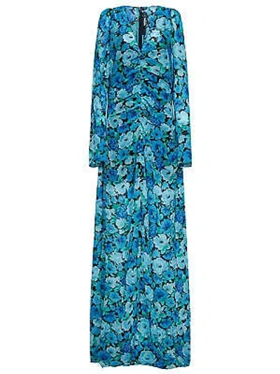 Pre-owned Rotate Birger Christensen Rotate By Birger Christensen Long Dress In Gnawed Blue