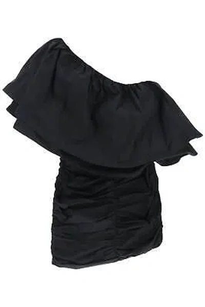 Pre-owned Rotate Birger Christensen Rotate By Birger Christensen 'taft' One-shoulder Mini Dress In Black