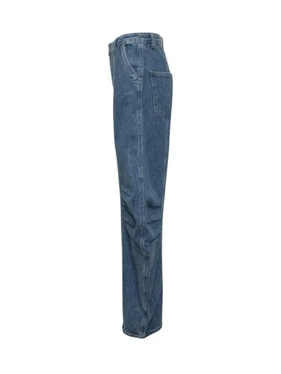 Rotate Birger Christensen Rotate Cargo Paintntaloni Jeans - Medium In Medium Blue Denim