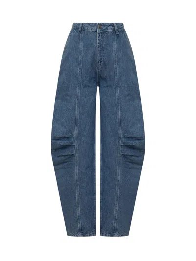 Rotate Birger Christensen Rotate Cargo Paintntaloni Jeans - Medium In Blue