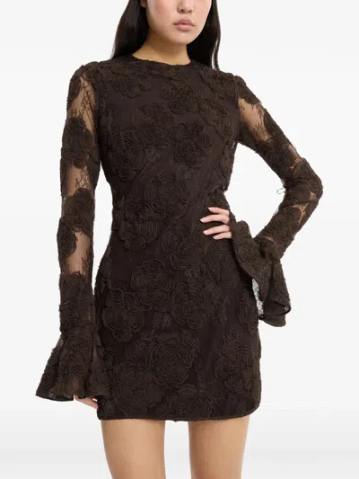 Rotate Birger Christensen Rotate Chic Mini Dress For Women - Fw26 In Brown