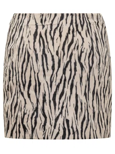 Rotate Birger Christensen Rotate Chic Mini Skirt In Egret Comb