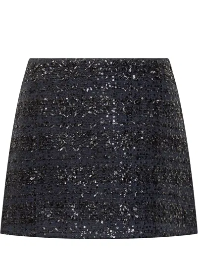 Rotate Birger Christensen Rotate Chic Mini Skirt In Navy Blazer