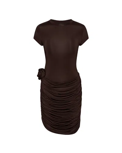Rotate Birger Christensen Rotate Chicory Coffee Dress