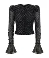 Rotate Birger Christensen Chiffon Ruched Top In Black