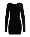 Rotate Birger Christensen Rotate Black Mini Fitted Dress With Cut-out Details On The Back In Viscose In Black