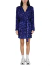 Rotate Birger Christensen Rotate Deep V-neck Sequined Evening Dress With Adjustable Belt