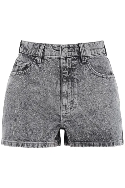 ROTATE BIRGER CHRISTENSEN ROTATE DENIM SHORTS WITH RHINESTONE