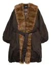Rotate Birger Christensen Rotate Donatella Faux Fur Collar Coat In Brown