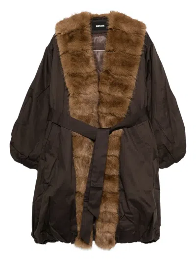 ROTATE BIRGER CHRISTENSEN FAUX FUR COLLAR COAT