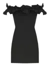 Rotate Birger Christensen Black Dress With Ruffle Decorations And Ruffle Details In Black