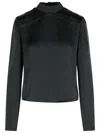 Rotate Birger Christensen Rotate Draped Top In Black Polyester In Black
