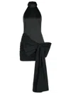 Rotate Birger Christensen Rotate Dress With Bow In Black Polyester In Black