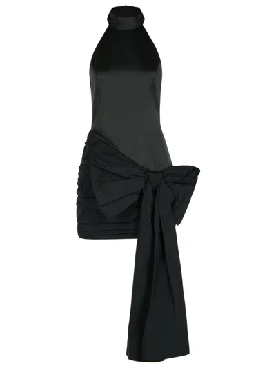 ROTATE BIRGER CHRISTENSEN ROTATE DRESS WITH BOW IN BLACK POLYESTER