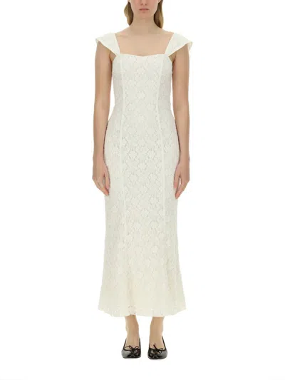 Rotate Birger Christensen Rotate Dress With Wide Straps In White