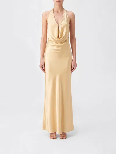 Rotate Birger Christensen Rotate Dress Woman Color Beige In Gold